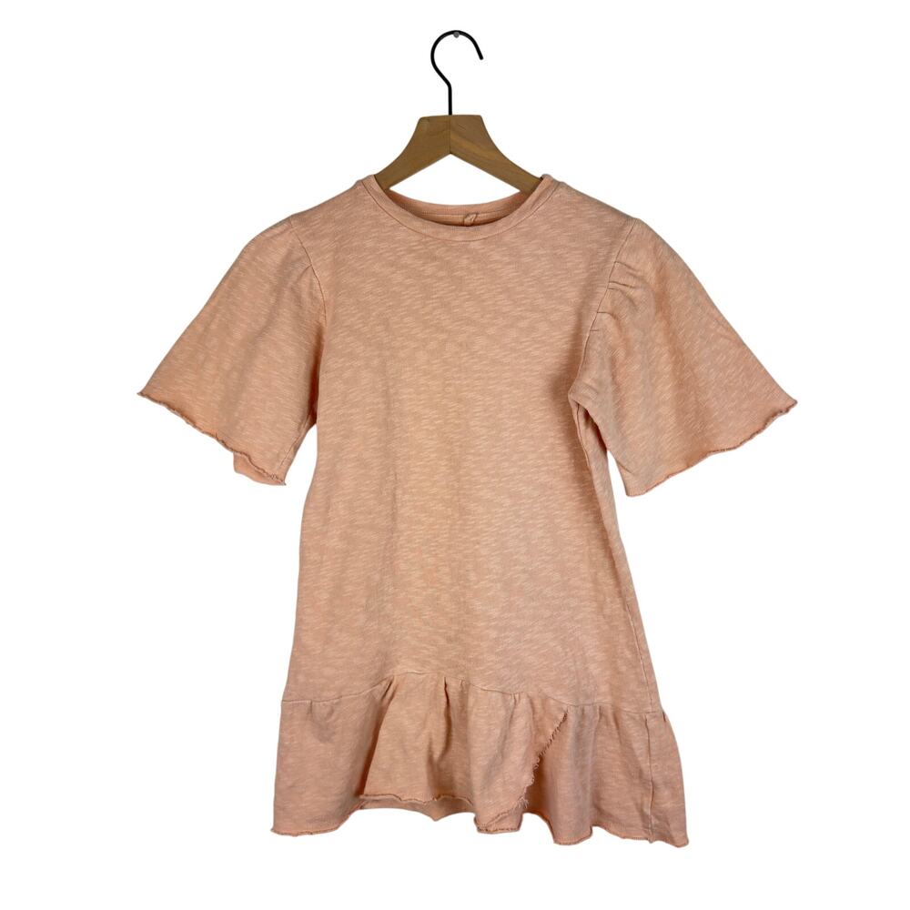 Nico nico peach cotton ruffle flutter sleeve shirt dress size 6